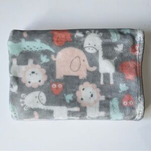Baby Starters Gray Animal Blanket Giraffe Elephant Lion Owl Alligator Safari